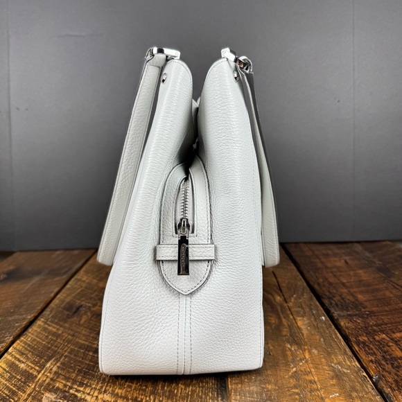 Kate Spade New York White Pebbled Leather Shoulder Bag Tote Purse - Picture 5 of 14